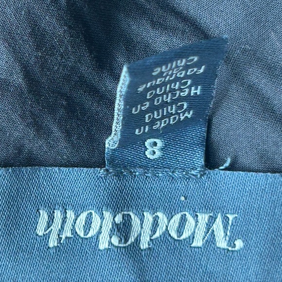 ModCloth “The Snow Must Go On” Black Silver Snowflake Wrap A-Line Dress Size 8 - Picture 7 of 7